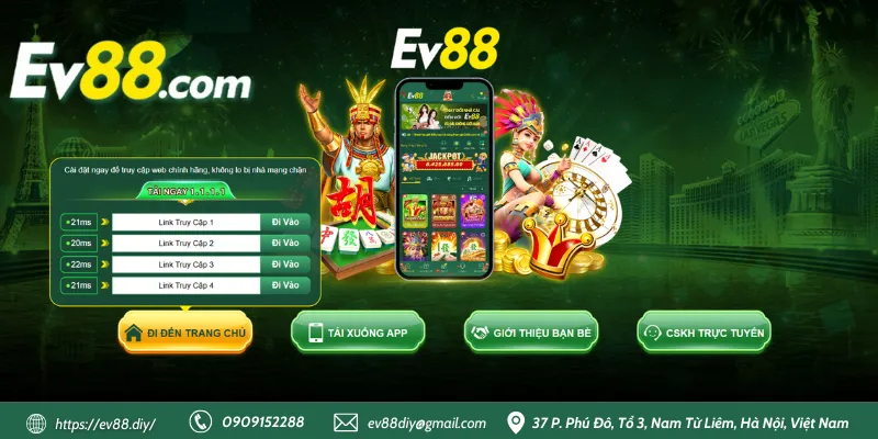 Hướng dẫn đăng ký Ev88 1 Chọn đường link truy cập vào trang chủ