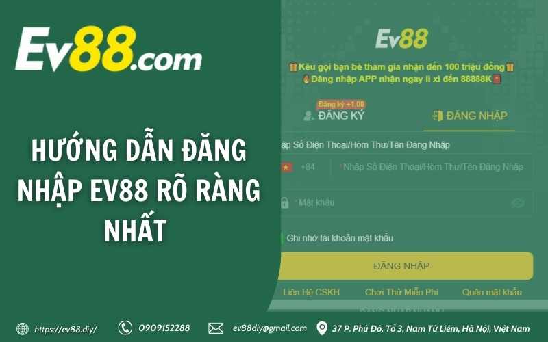 Hướng dẫn đăng nhập Ev88 1 Hướng dẫn đăng nhập Ev88 rõ ràng nhất